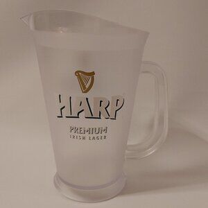 LARGE HARP Premium Irish Lager Acrylic Beer Pitcher Frosted